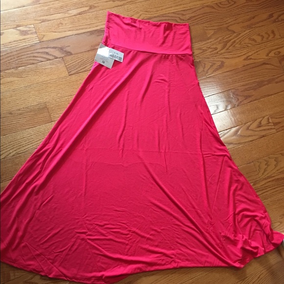 Bright coral red LuLaRoe Maxi skirt!
